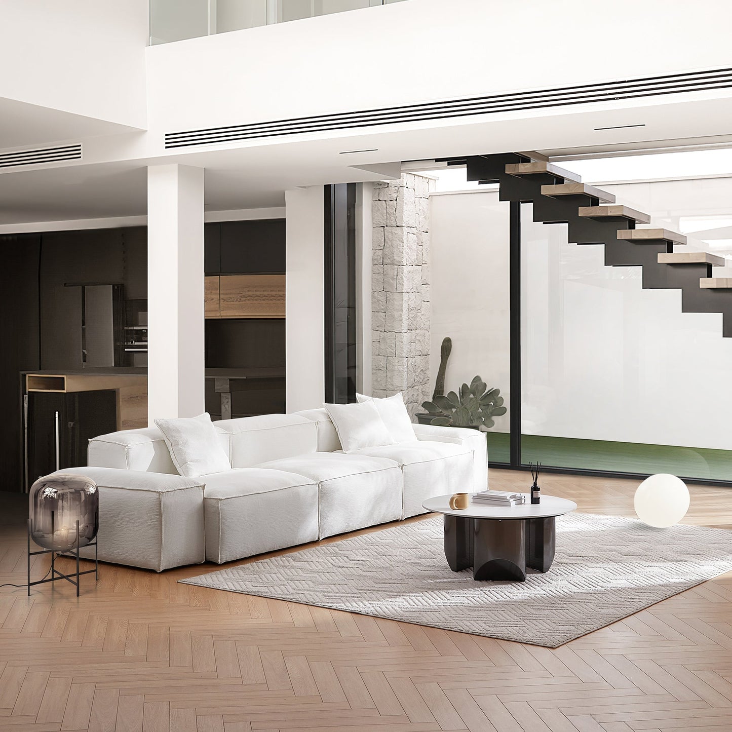 Freedom Modular Khaki Sofa-White