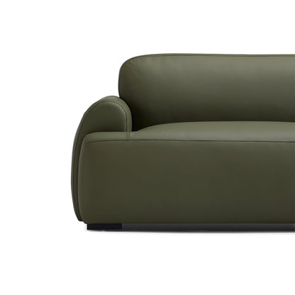 Brenley Modern Italian Leather Sofa-Olive