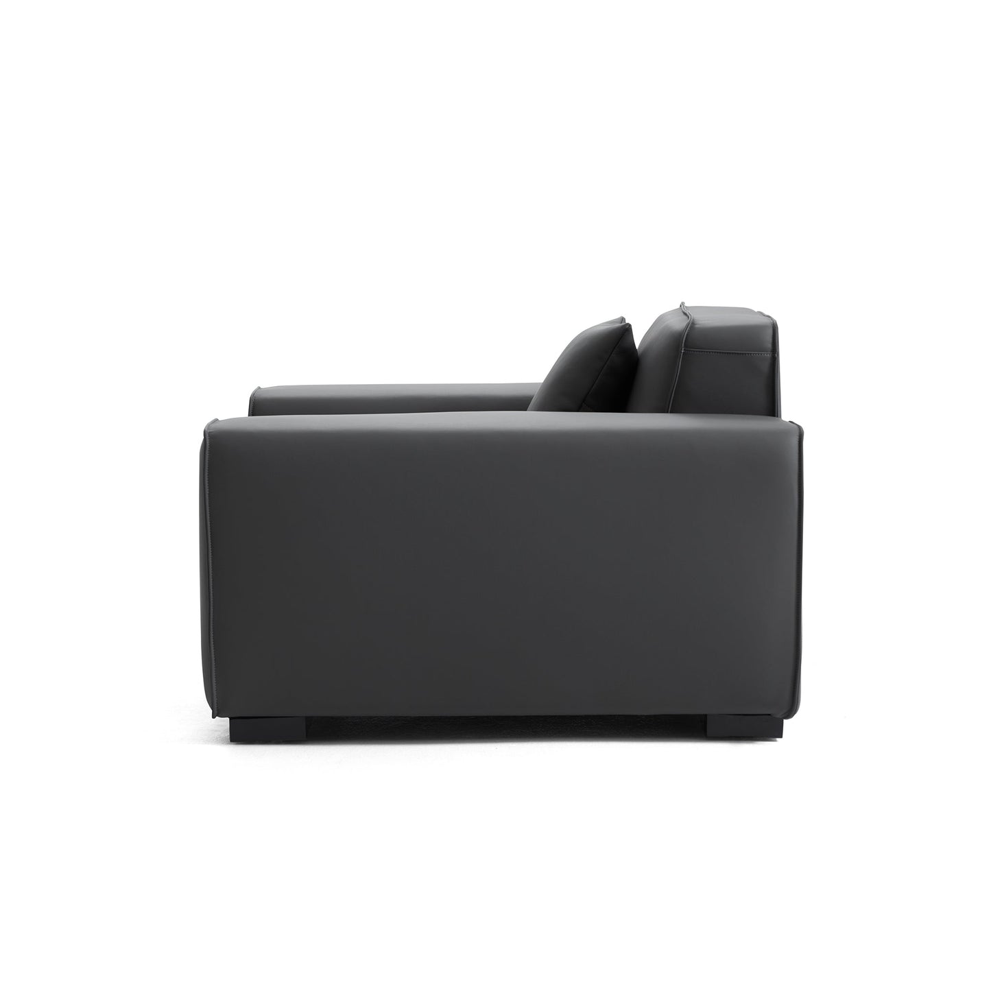 Domus Modular Beige Leather Armchair-Dark Gray