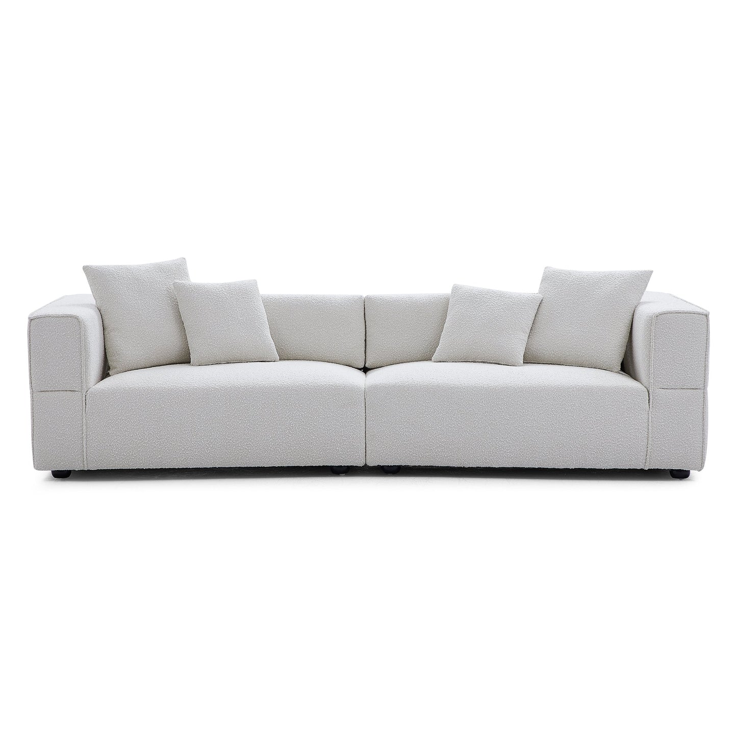 Nordic Modern Gray Sofa-White-4 Seater 103.1"