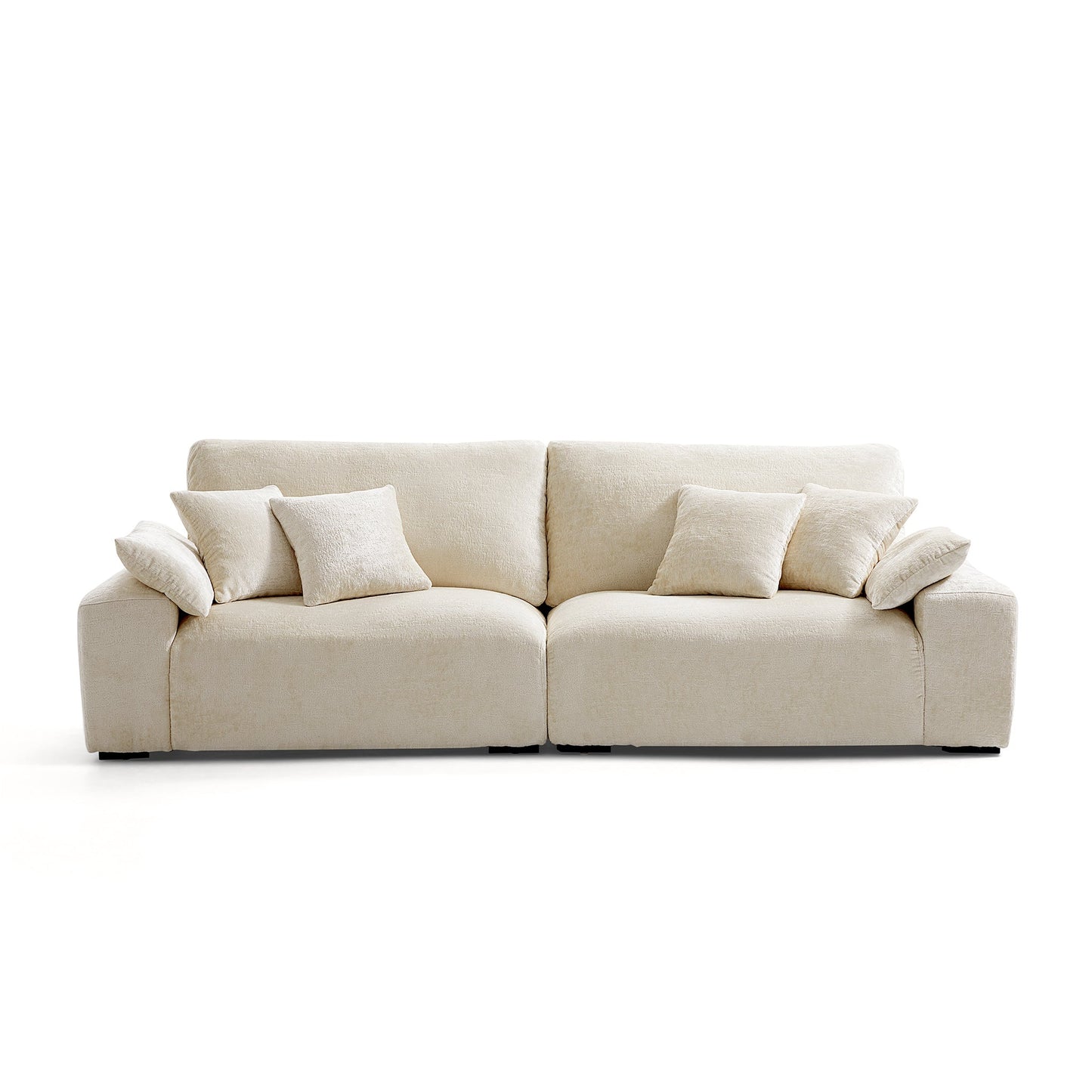 The Empress Gray Sofa-Beige-106.3″