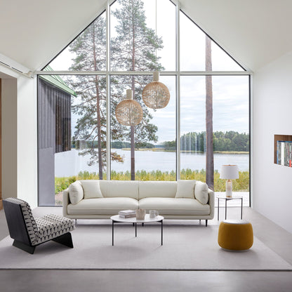 Vanilla White Leather Sofa-White
