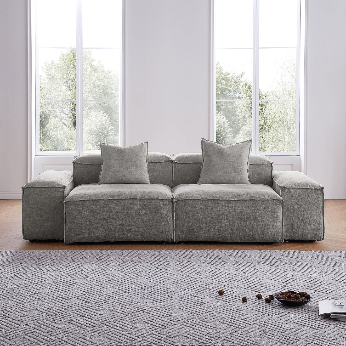 Freedom Modular White Sofa-Gray