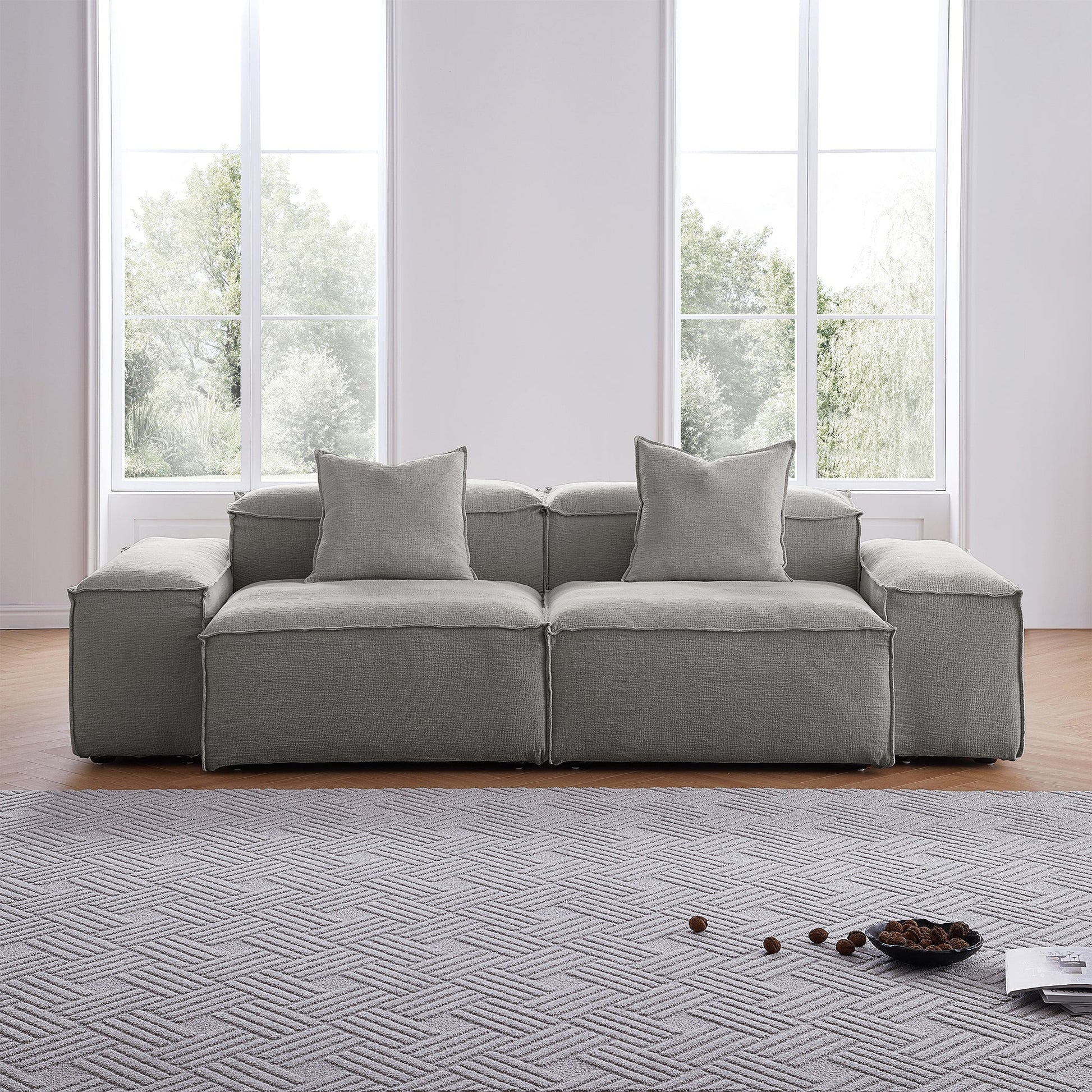 Freedom Modular White Sofa-Gray