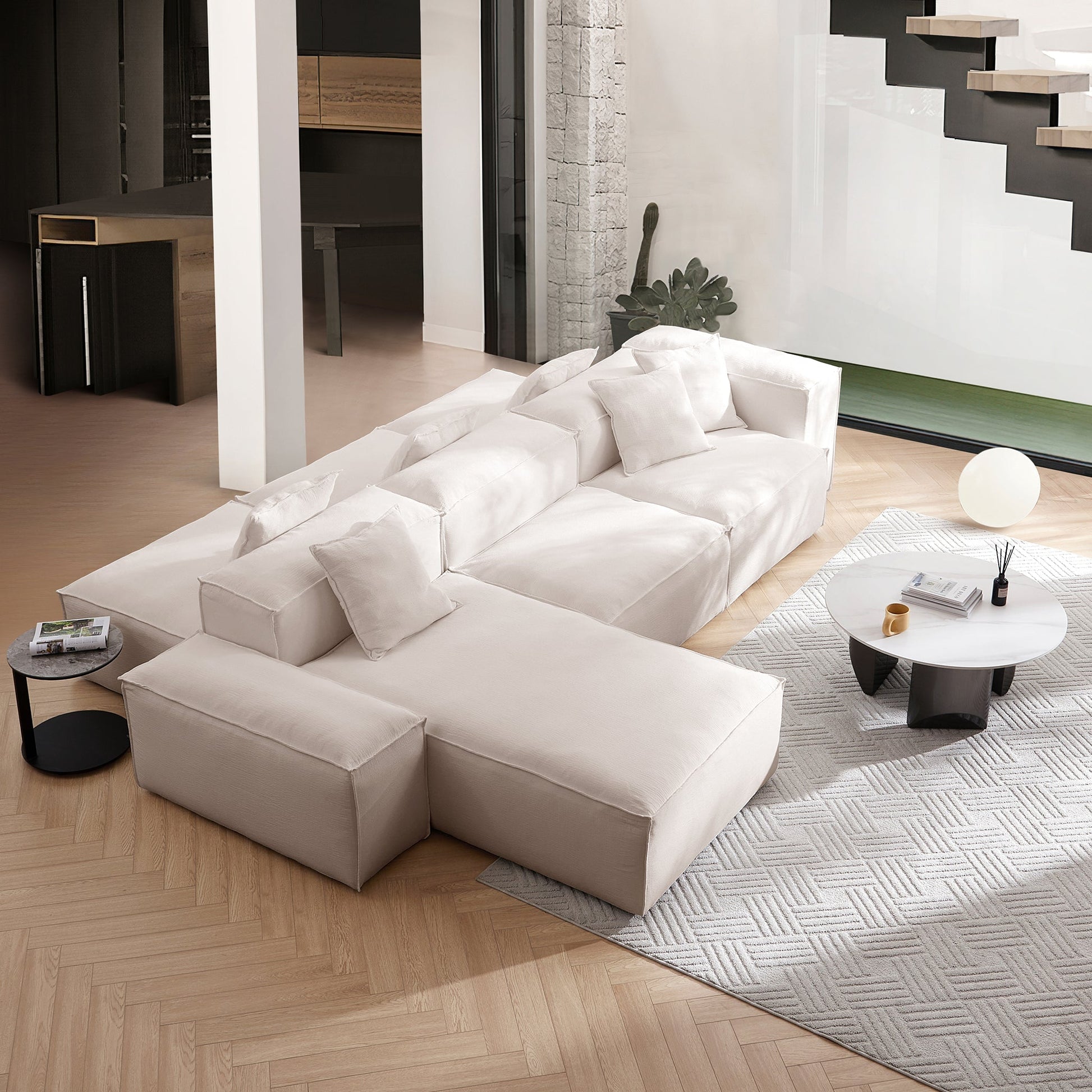 Freedom Modular Khaki Double Sided Sectional Sofa-Khaki