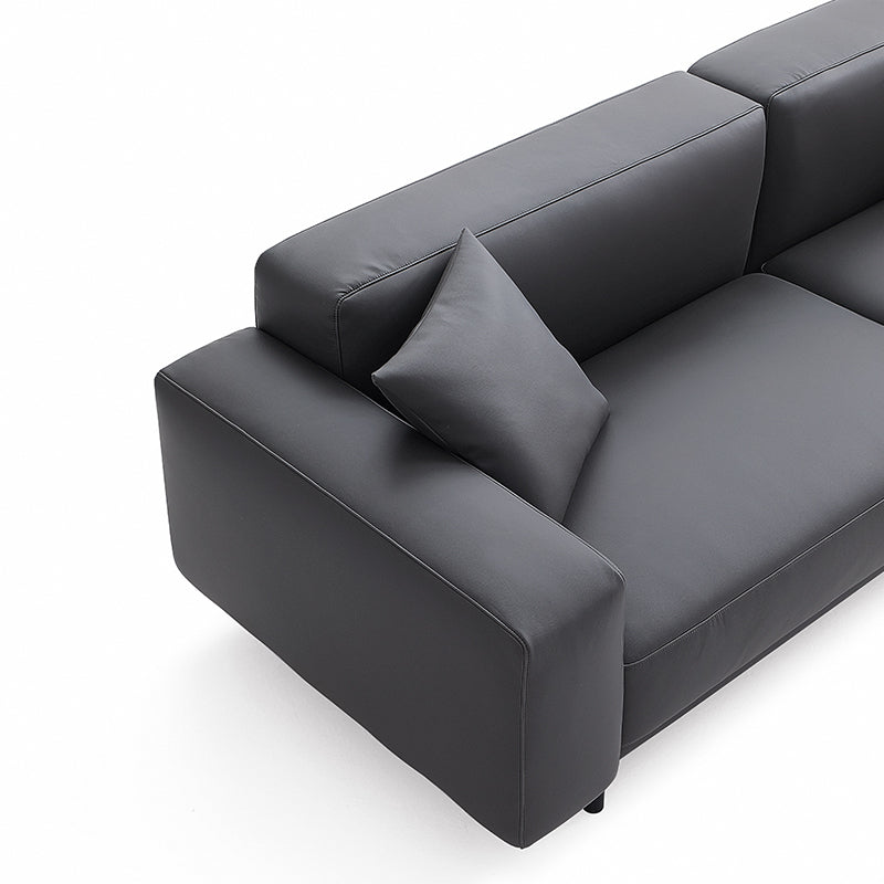 Noble Dark Gray Leather Sofa-Dark Gray