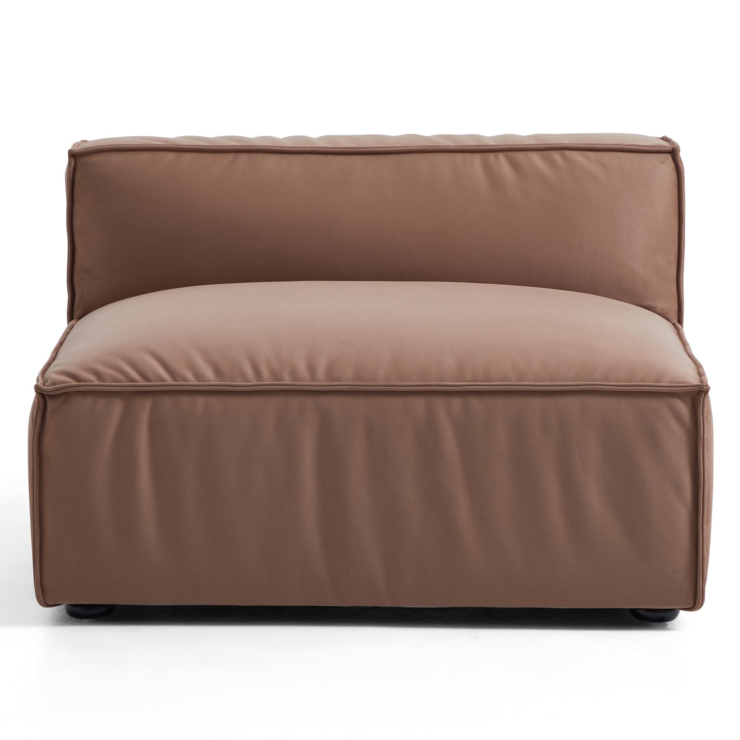 Luxury Minimalist Brown Fabric Sectional-Brown