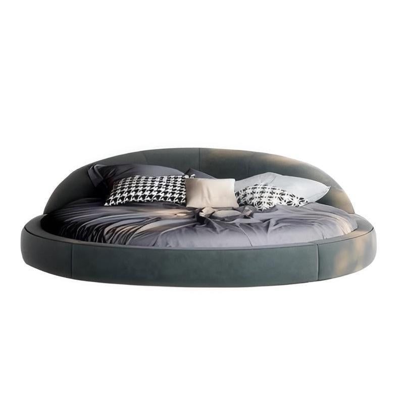 Matcha Mousse Velvet Round Bed
