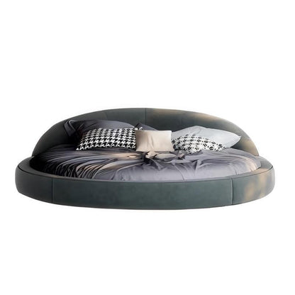 Matcha Mousse Velvet Round Bed