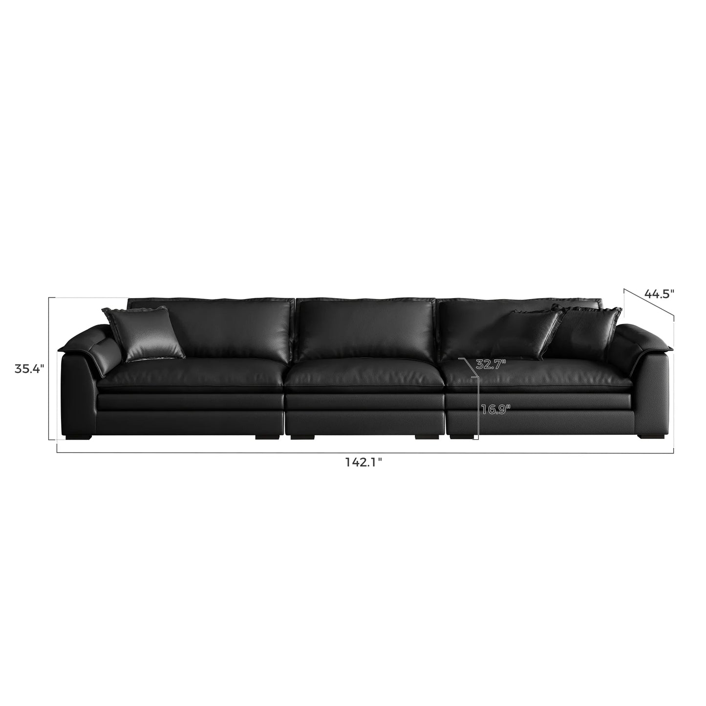 Sandwich Genuine Leather Sofa