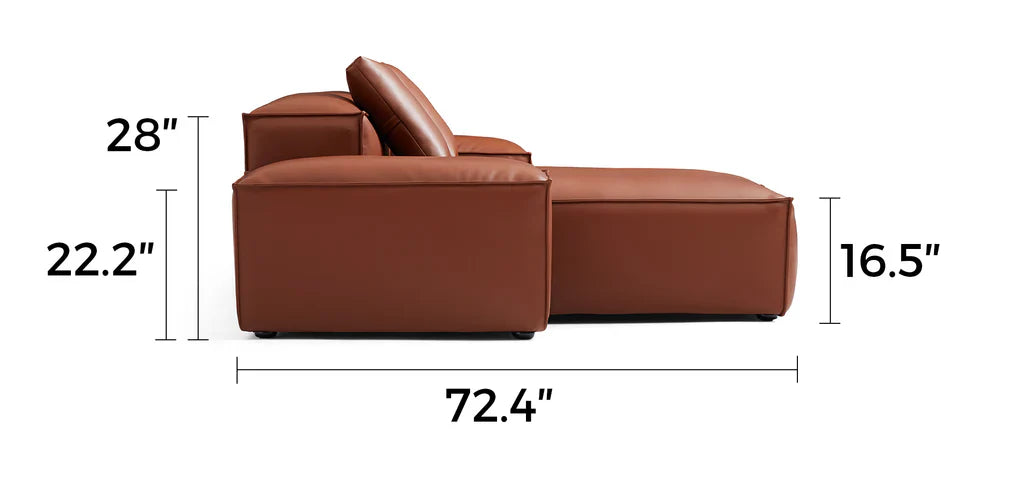 Cube Modular Brown Genuine Leather Sectional