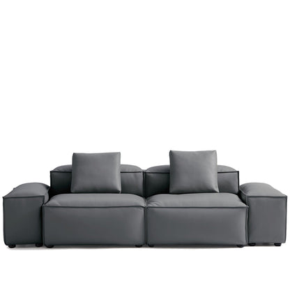 Cube Modular Dark Gray Genuine Leather Sofa