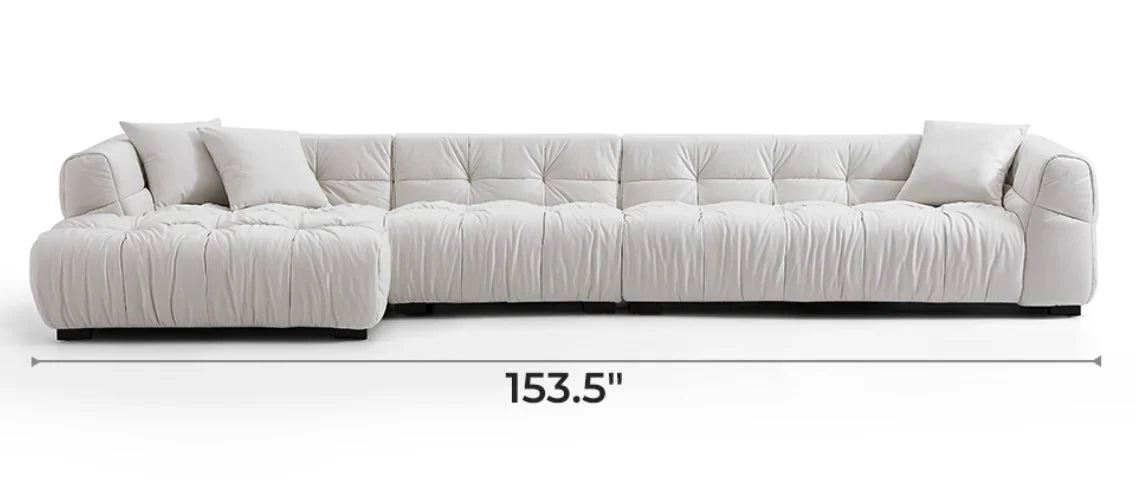 Boba Cream Leathaire Sectional Set