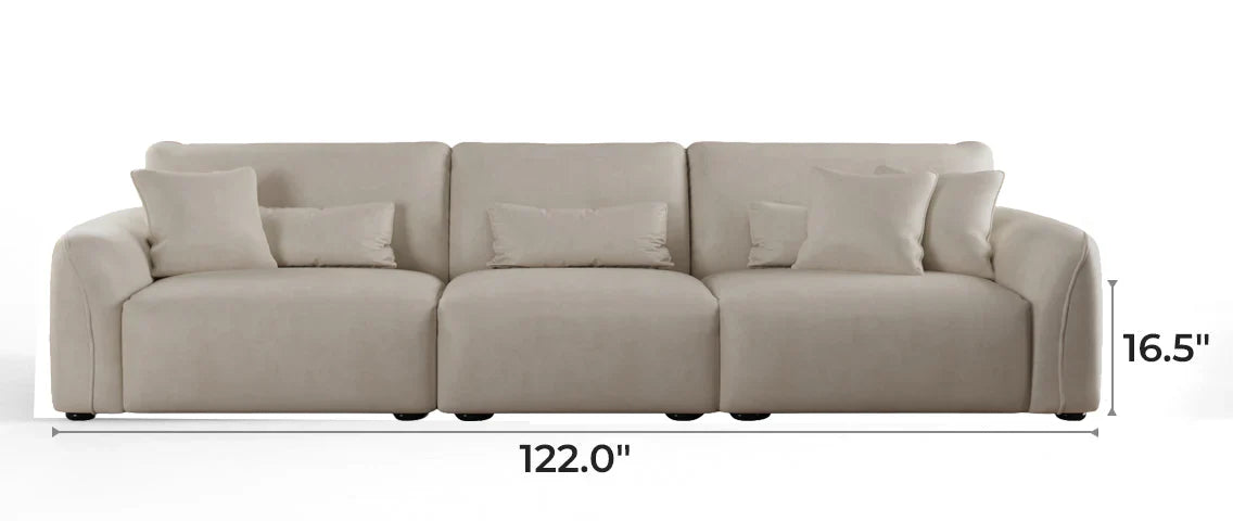 Milano Moda Minimalist Beige Sofa