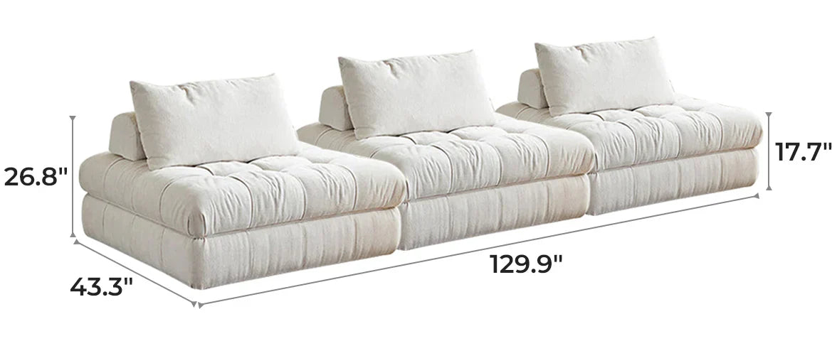 Block Modular White Sectional