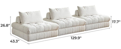 Block Modular White Sectional