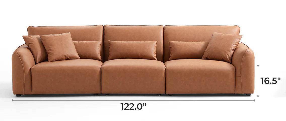 Milano Moda Minimalist Brown Sofa