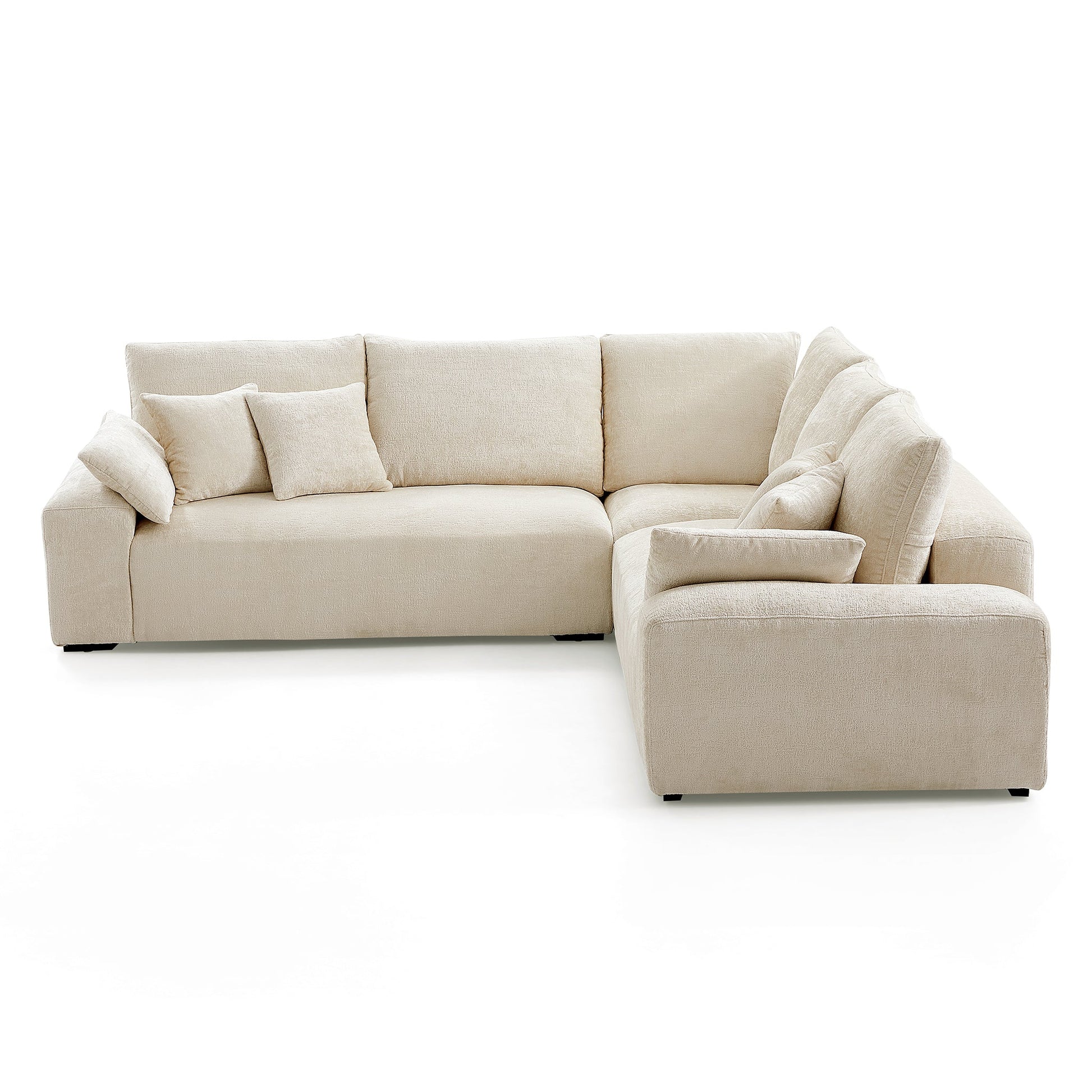 The Empress Beige Corner Sectional Sofa-Beige-109.5"