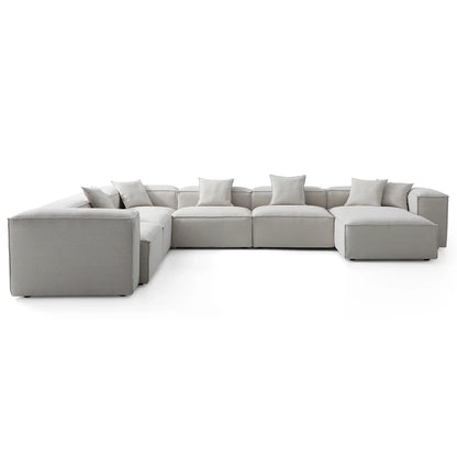 Freedom Modular Khaki U Shaped Sectional Sofa-Gray-177.2"-High