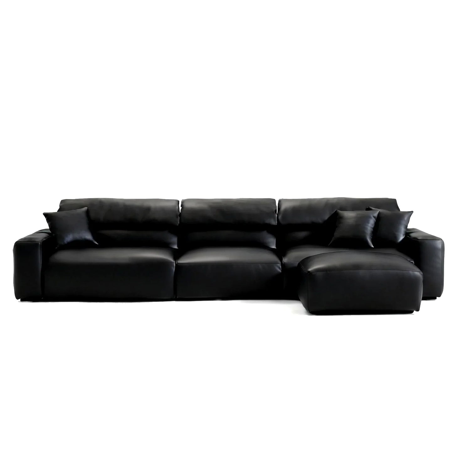 Chestnut Brown Leather Sofa and Ottoman