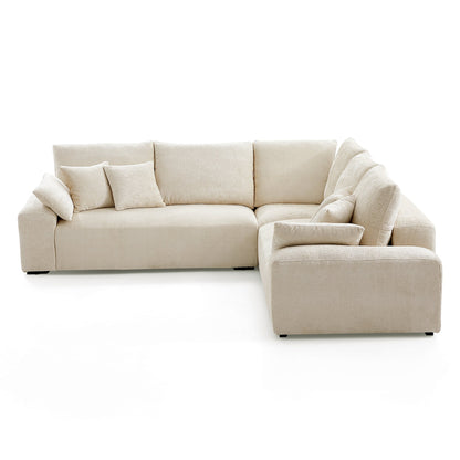 The Empress Camel Corner Sectional Sofa-Beige-109.5"