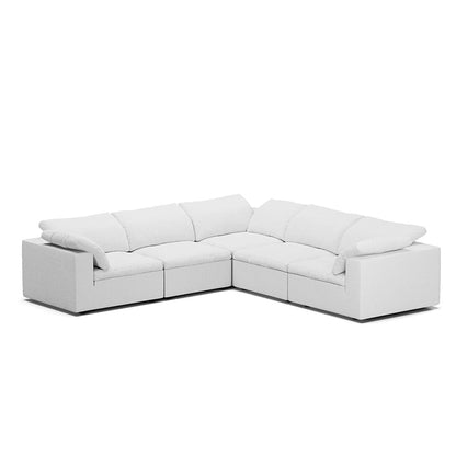 Tender Wabi Sabi L Shaped Sectional-White-5 Seater 128.0"