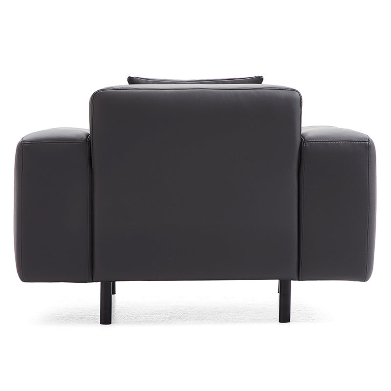 Noble Beige Leather Sofa and Ottoman-Dark Gray