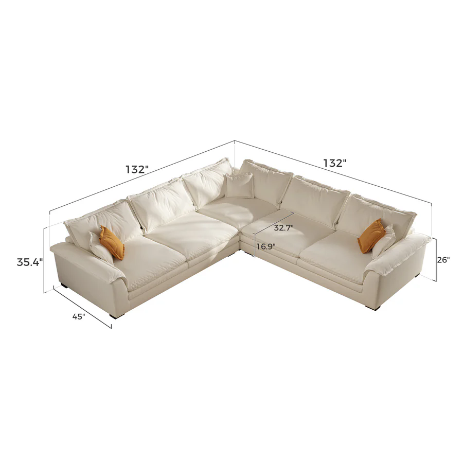 Sandwich Corner Sectional Set / Air Leather