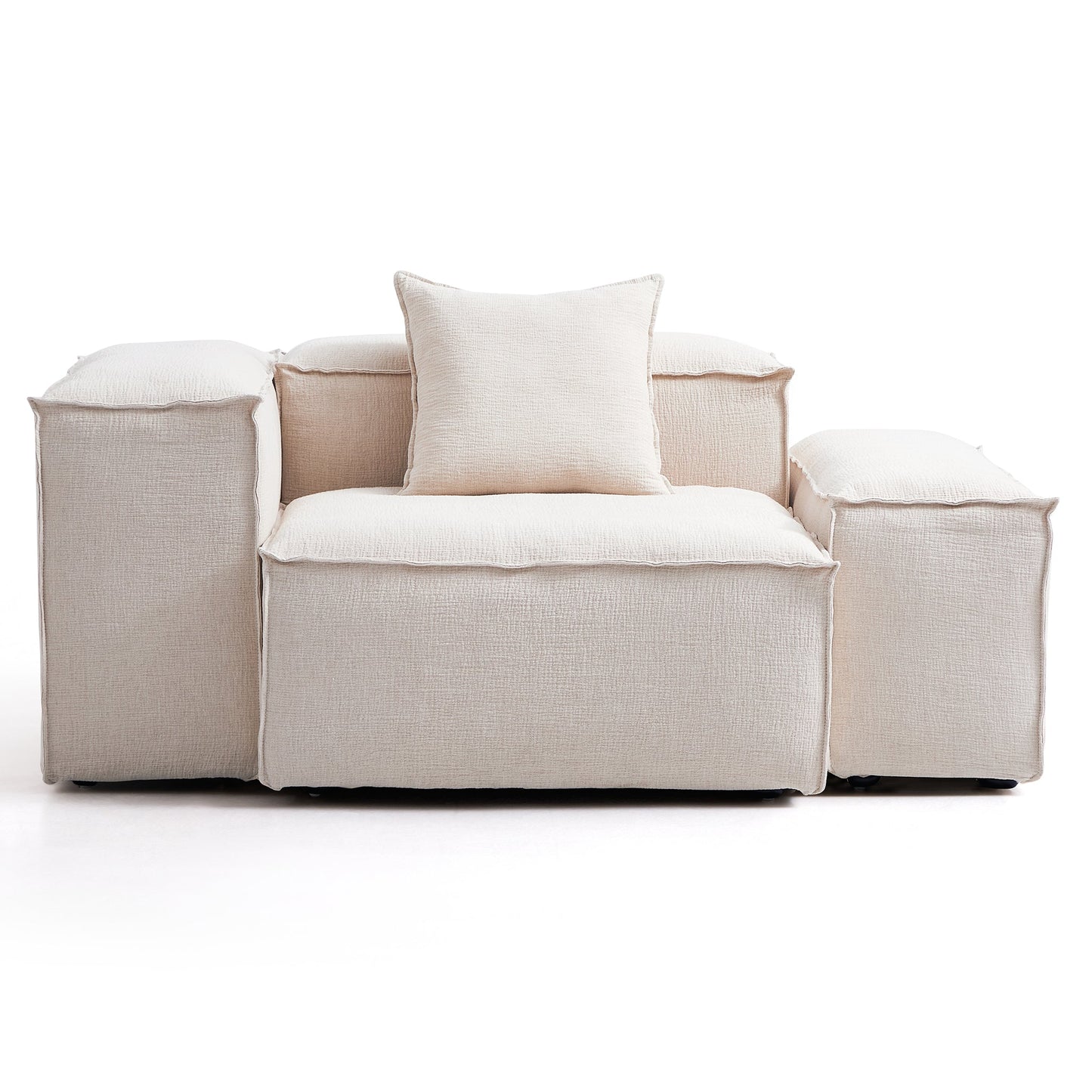 Freedom Modular White Accent Armchair-Khaki