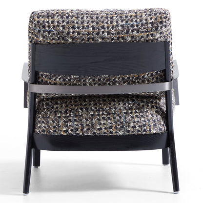 Charcoal Gary Flax Linen Minimalist Leisure Chair-Black