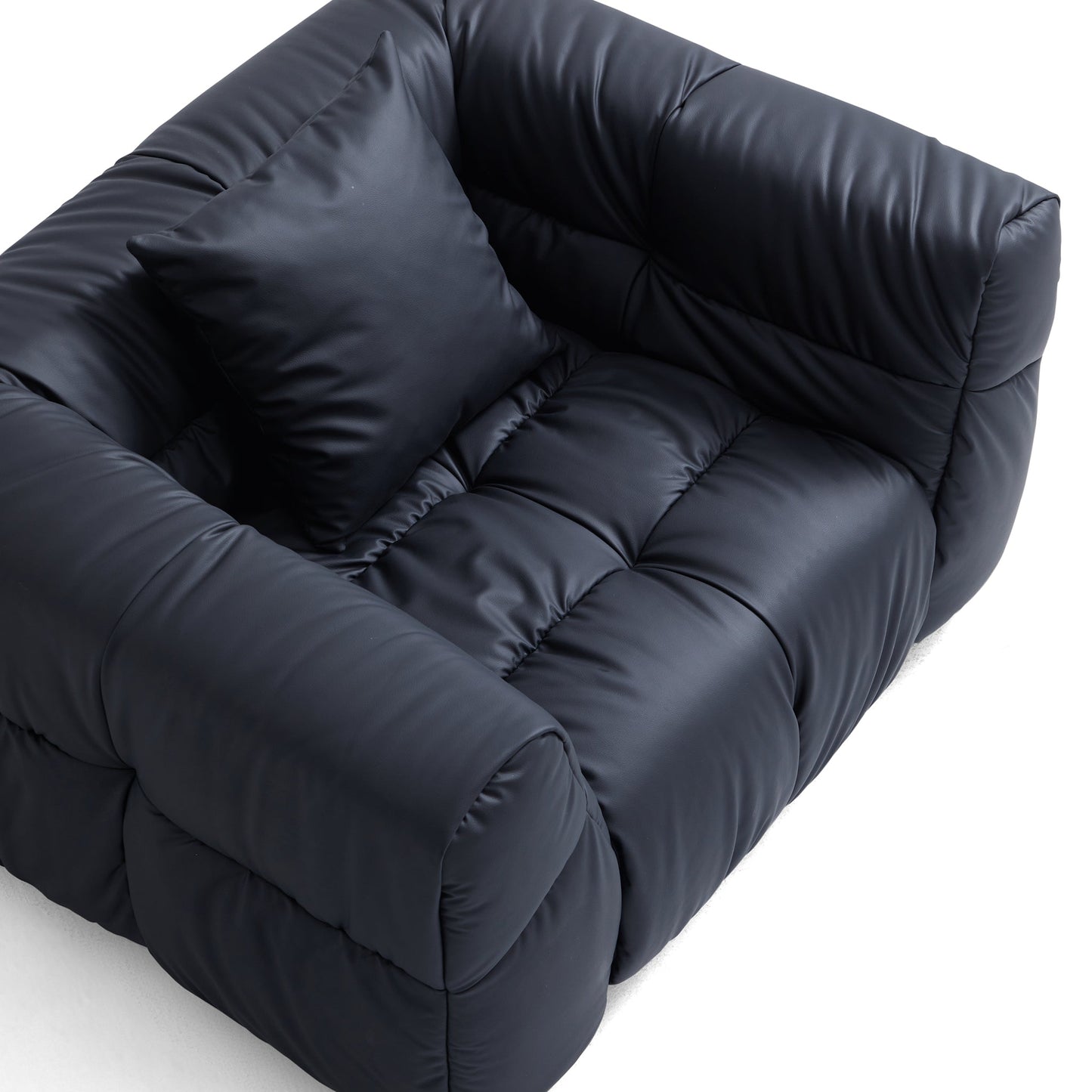 Boba Black Leathaire Armchair-Black