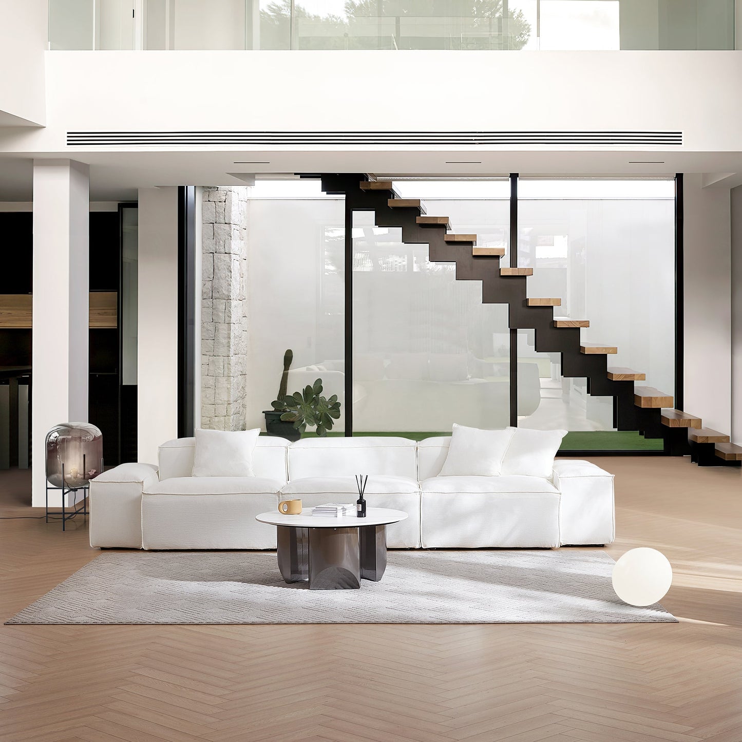 Freedom Modular Khaki Sofa-White