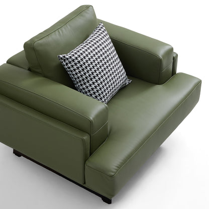 Olivia Top Grain Genuine Leather Armchair-Green