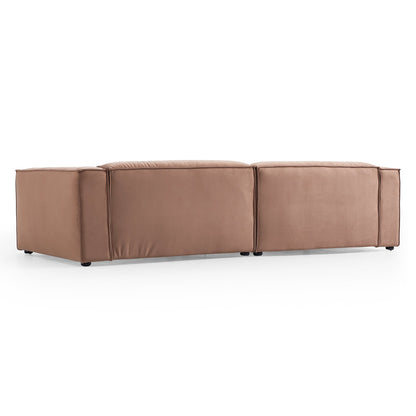 Luxury Minimalist Brown Fabric Daybed Sofa-Brown