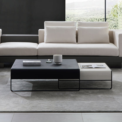 Duet coffee table set-39.4″ & 31.5″-Black & White
