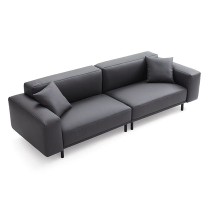 Noble Beige Leather Sofa Set-Dark Gray