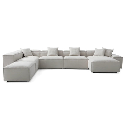 Freedom Modular Khaki Open End Sectional Sofa-Gray-177.2"-Low