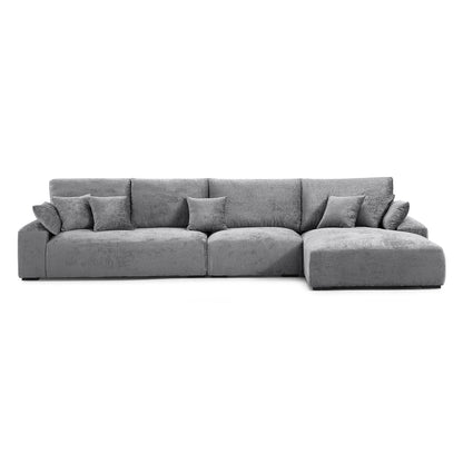 The Empress Camel Sectional-Gray-150.8"-Facing Right