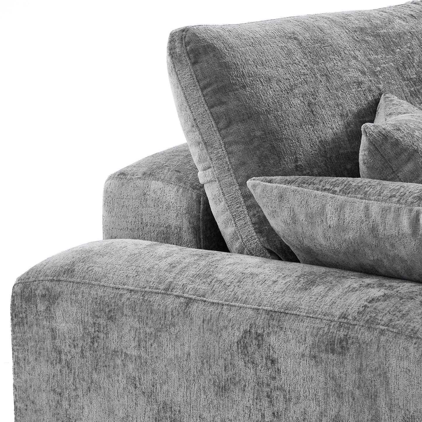 The Empress Gray U Shaped Sectional Sofa-Gray