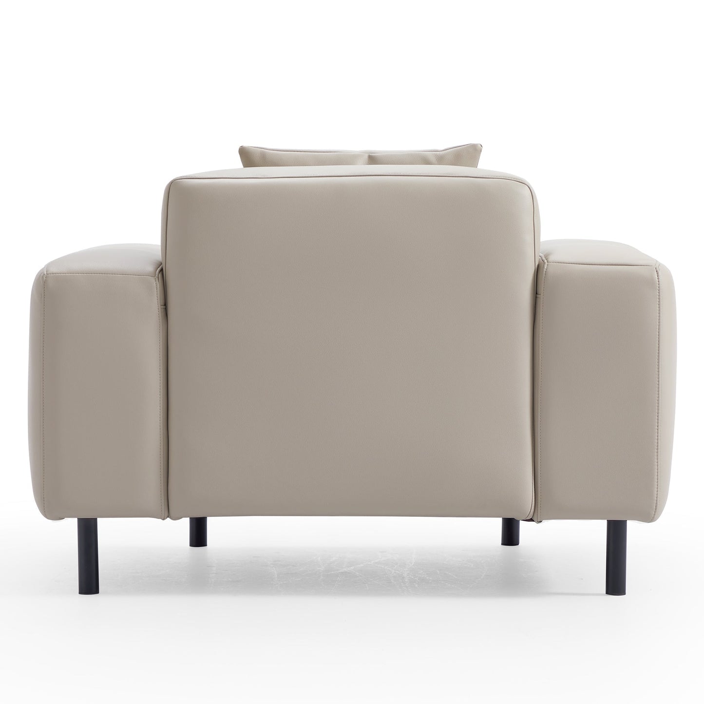 Noble Beige Leather Armchair-Beige