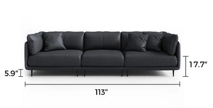 Vanilla Black Leather Sofa