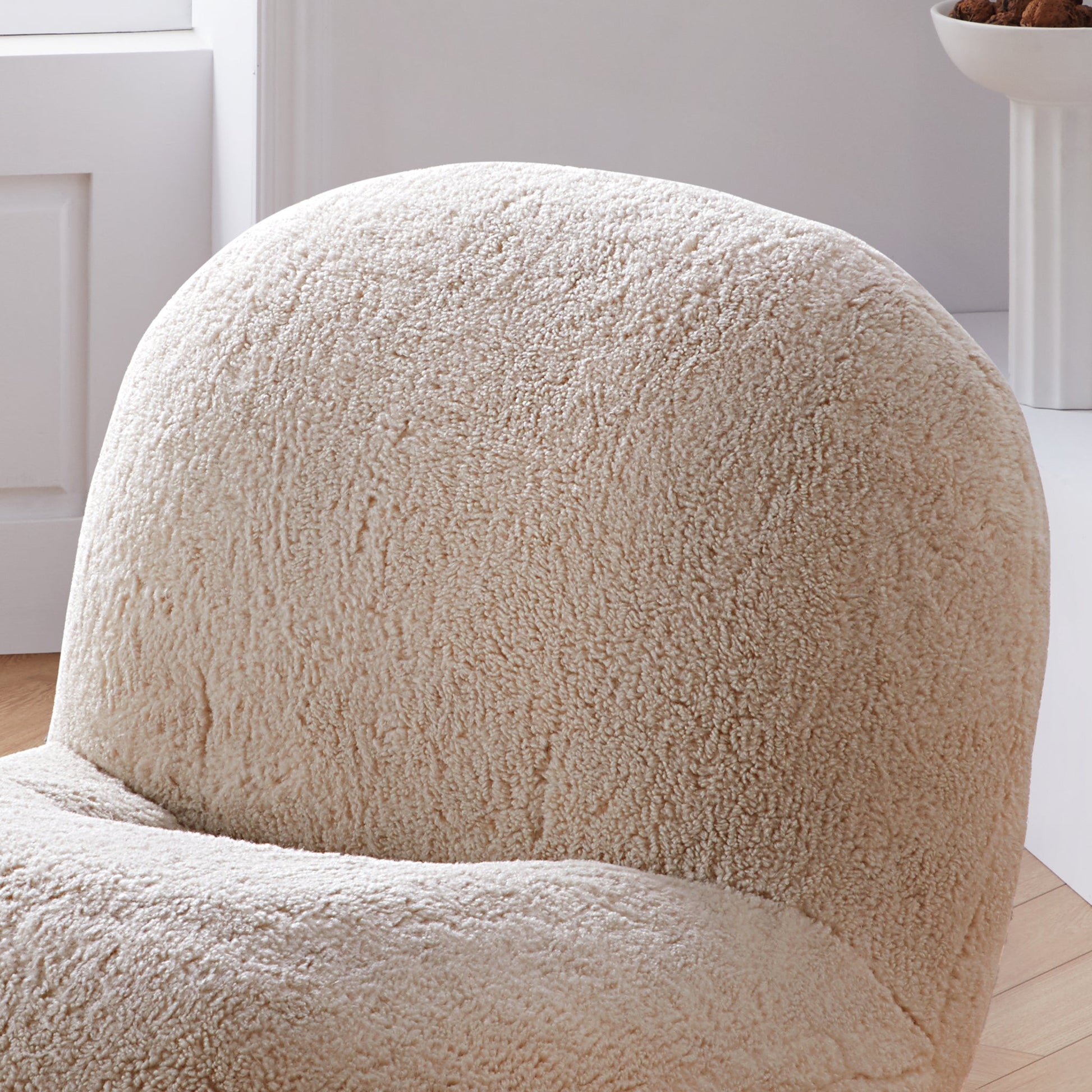 Puff Cream Accent Chair-Beige