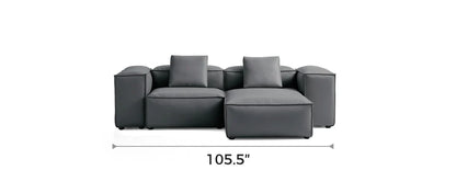 Cube Modular Dark Gray Genuine Leather Sectional