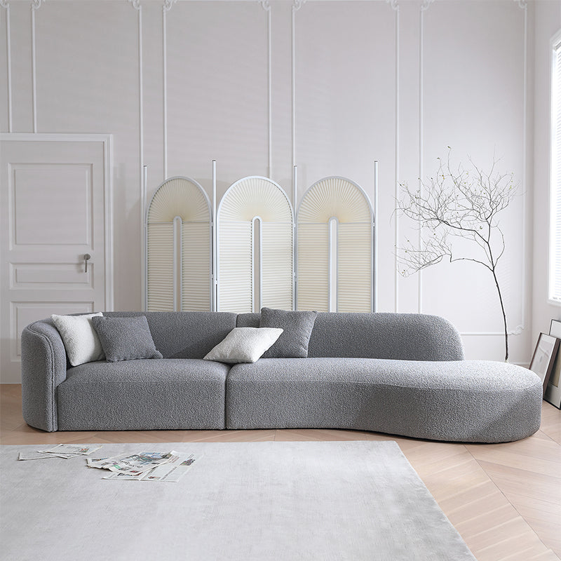 Wabi Sabi White Crescent Bay Sofa-Gray