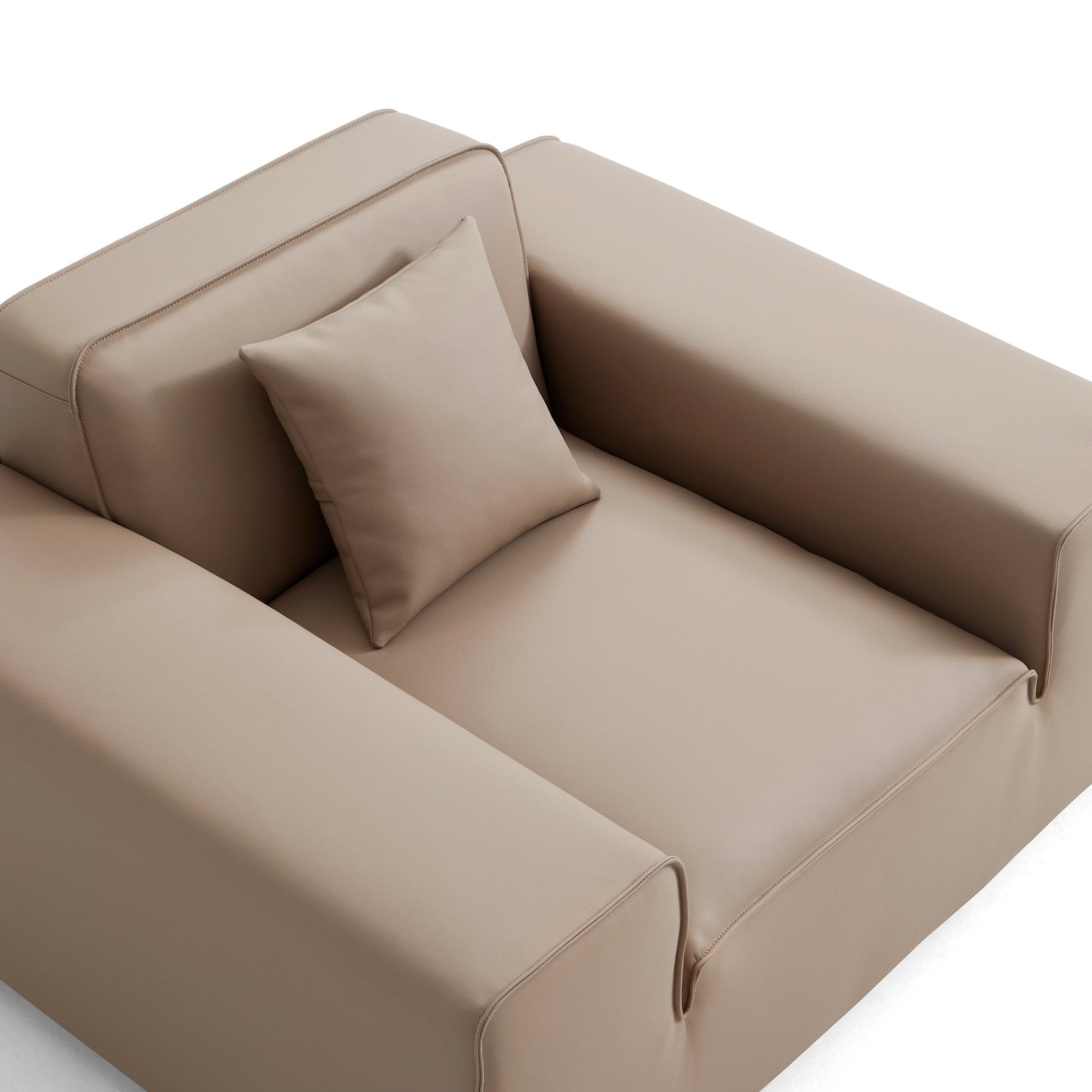 Domus Modular Khaki Leather Armchair-Khaki