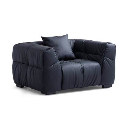 Boba Cream Leathaire Armchair-Black