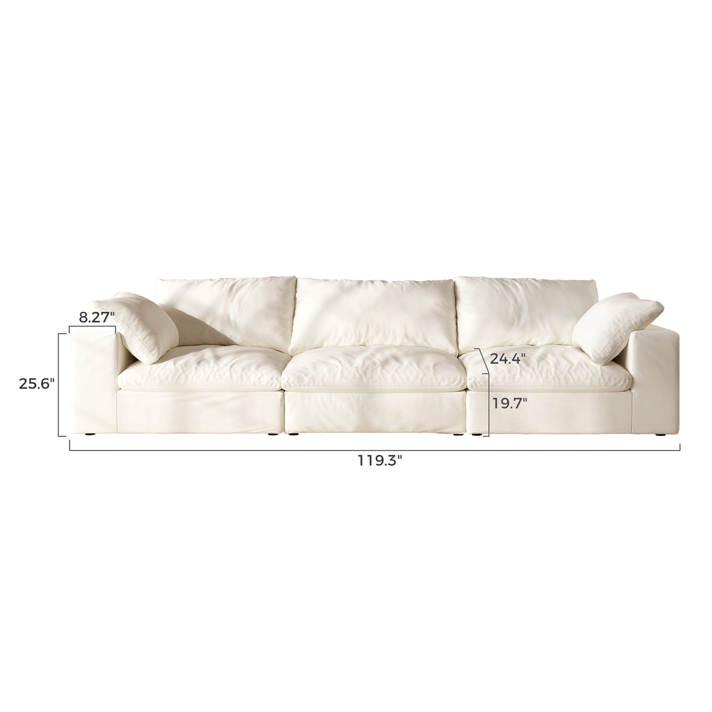 Lunna Modular Sofawhite / 120 inch