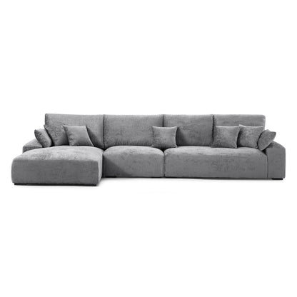 The Empress Camel Sectional-Gray-150.8"-Facing Left