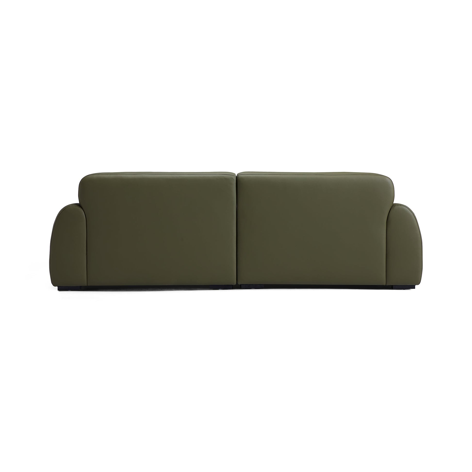 Brenley Modern Italian Leather Sofa-Olive