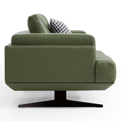 Olivia Green Top Grain Genuine Leather Sofa-Green